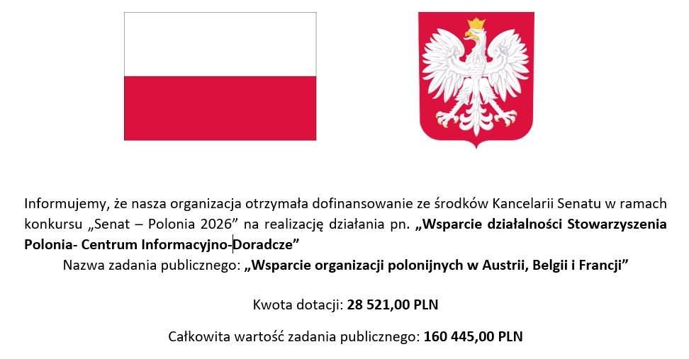 Polnische Flagge und Wappen — Förderhinweis 2026